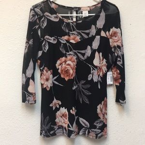 Black Floral Lace Top